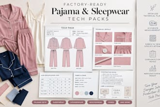 create factory ready pajama and sleepwear tech packs