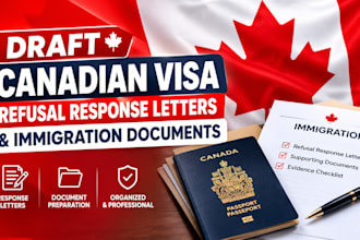 draft canadian visa refusal response letters and immigration documents