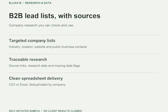 do b2b lead generation and build source linked company lists