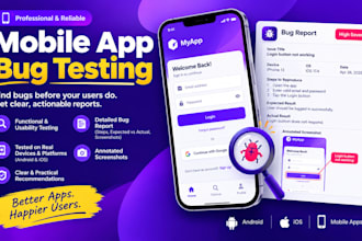 test your mobile app core flows and report bugs with screenshots