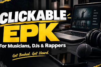 design a clickable epk press kit for musicians, djs and rappers