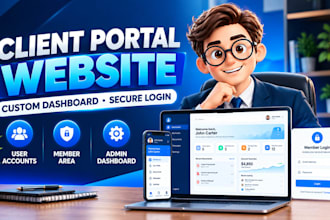 build client portal website custom dashboard member login user account system
