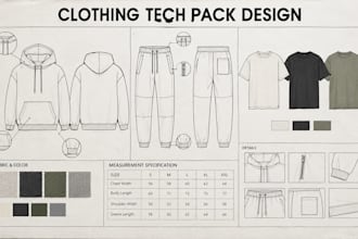create clothing tech packs for streetwear and apparel