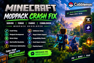 create minecraft modpack crash server forge fabric cobblemon modpack developer