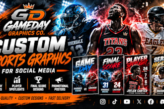 design custom sports graphics for social media