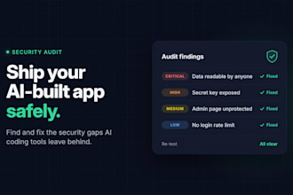 audit and fix security issues in your vibe coded or ai built app