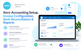 xero accounting setup invoice configuration bank reconciliation reports