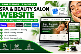 build spa beauty salon booking website with fresha booksy and gmb profile setup