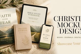 design christian book ebook mockups bible study prayer faith journal mockups