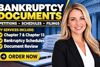 draft bankruptcy petitions, schedules, and legal documents