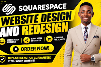design, redesign and build a professional squrespace design, responsive web