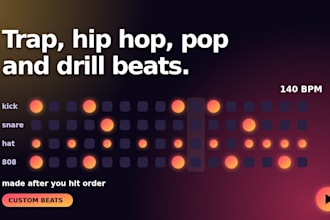 produce a custom trap, hip hop or rnb beat made for your vocals