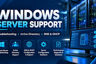 provide windows server administration and troubleshooting