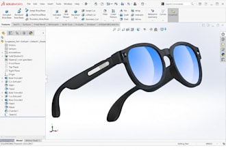 design smart glasses ar glasses frame temple and electronics enclosure cad