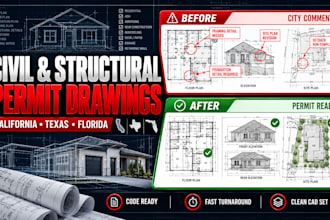 create structural engineering drwaing for california texas florida permit