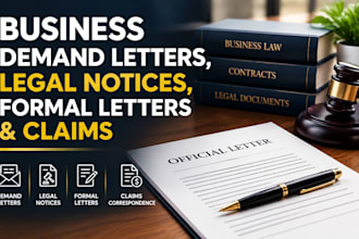 draft business demand letters, legal notices, formal letters and claims