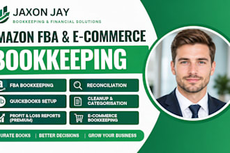 do amazon fba, ecommerce bookkeeping clean up and reconciliation in quickbooks