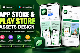 design app store and play store screenshots and feature graphics