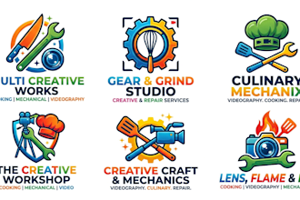 design a cooking, videography, and mechanic logo