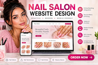 design nail salon website, nail tech website, manicure pedicurist beauty website
