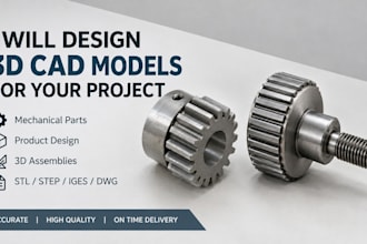 create 3d cad models, mechanical parts, and 3d printable designs