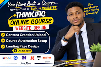 build your thinkific, teachable, or podia course website