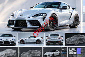 create realistic 3d car model custom cars sports car vehicles for game rendering