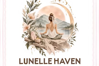 create holistic health wellness spiritual yoga spa logo
