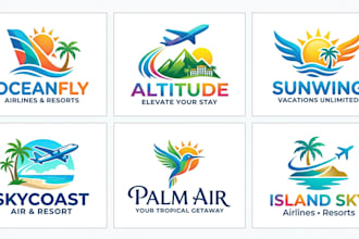 design a airline, flying, and resort logo