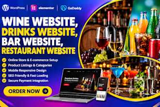 design wine website, liquor store, beverages, soft drink website, bar website