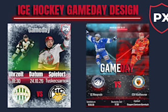 design professional ice hockey gameday posters