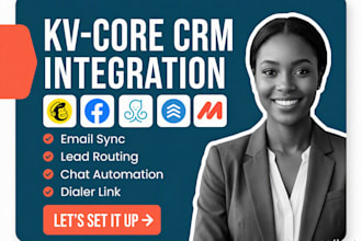 integrate kvcore with mailchimp, mojo, follow up boss, fb lead ads, manychat