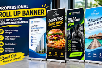 design professional roll up banner, pull up banner, retractable banner