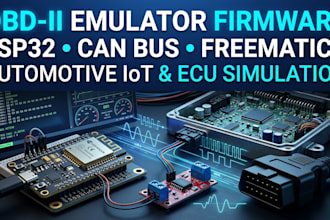 develop obd2 emulator firmware using esp32, can bus, freematics and automotive