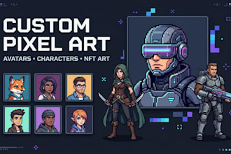 create pixel art avatars, character designs and nft art