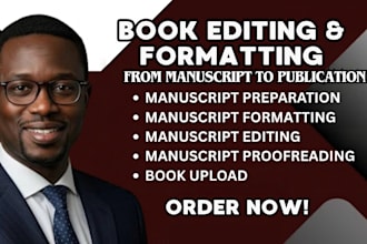manuscript editing, manuscript proofreading, manuscript formatting, book upload