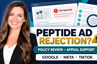 fix peptide google facebook tiktok instgram meta ads rejection to gain approval