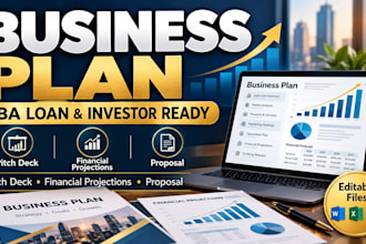 write sba loan and investor ready business plans with projections