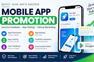 provide mobile app rating, app review services, app promotion