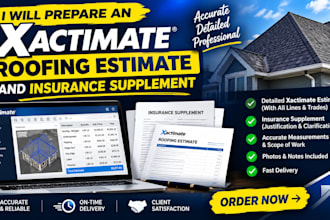 create a xactimate roof estimate and insurance supplement for contractors