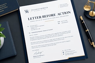 prepare a letter before action for an unpaid commercial debt