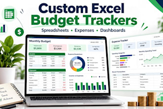 create custom excel budget trackers and financial spreadsheets