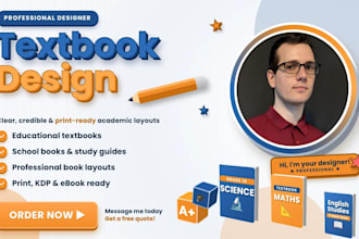 design professional educational textbooks, school books, and book layouts