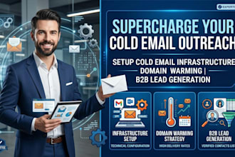 setup cold email infrastructure, domain warming, and b2b lead generation