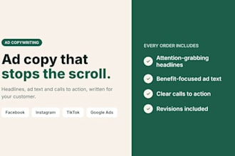 write engaging ad copy for facebook, instagram and google ads