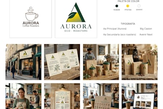 create a professional brand identity, mockups, and visual guide for your