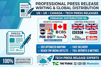 write US UK press release canada press release distribution tech press release