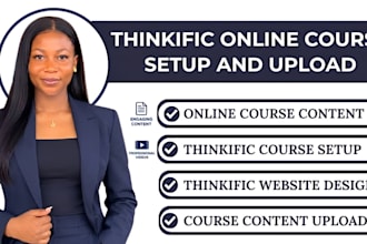build thinkific online course website, sales funnel, and course migration