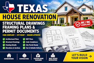 design texas city permit house renovation structural drawings, framing details