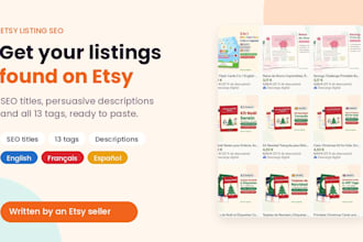 write SEO titles, descriptions and tags for etsy